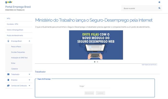Como dar entrada no Seguro-Desemprego pelo site Emprega Brasil